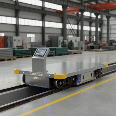 Carrello di trasferimento AGV Smart Rail con capacità di carico di 10 tonnellate, velocità di trasferimento di 30 m/min e alimentazione a batteria per l'automazione industriale